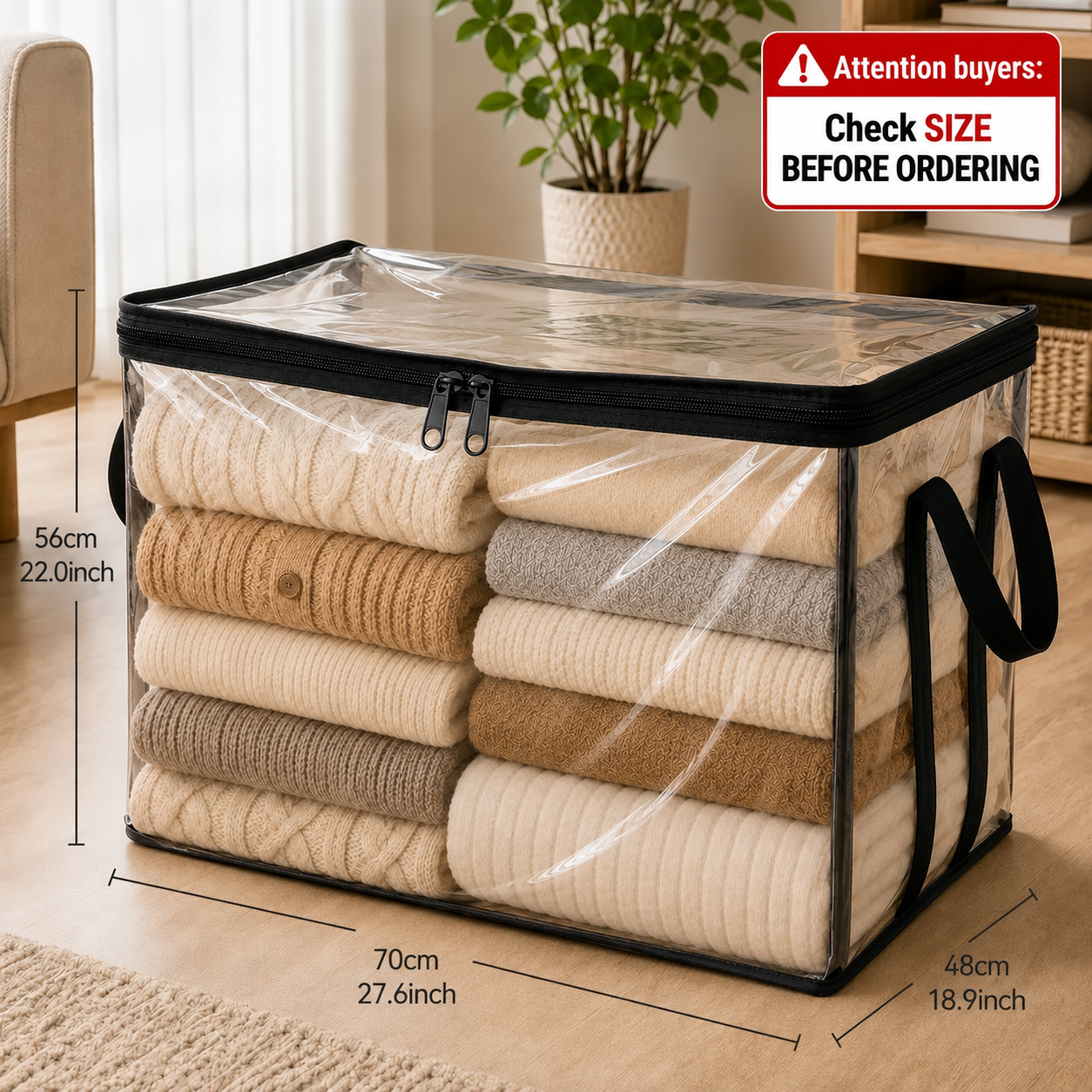 Large Clear Thick Plastic Storage Box