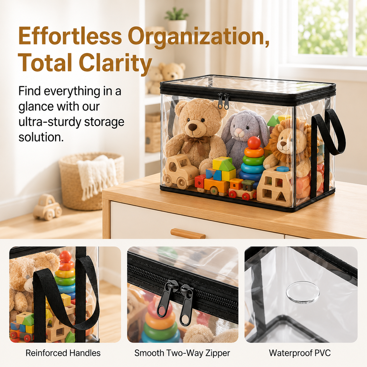 Large Clear Thick Plastic Storage Box